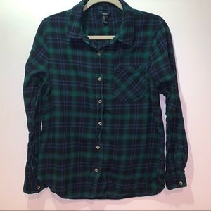 Navy and Green Plaid Flannel